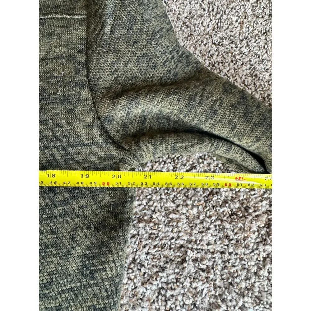 American Threads Men’s M Sherpa Collar Pullover Olive Green Long Sleeve Top